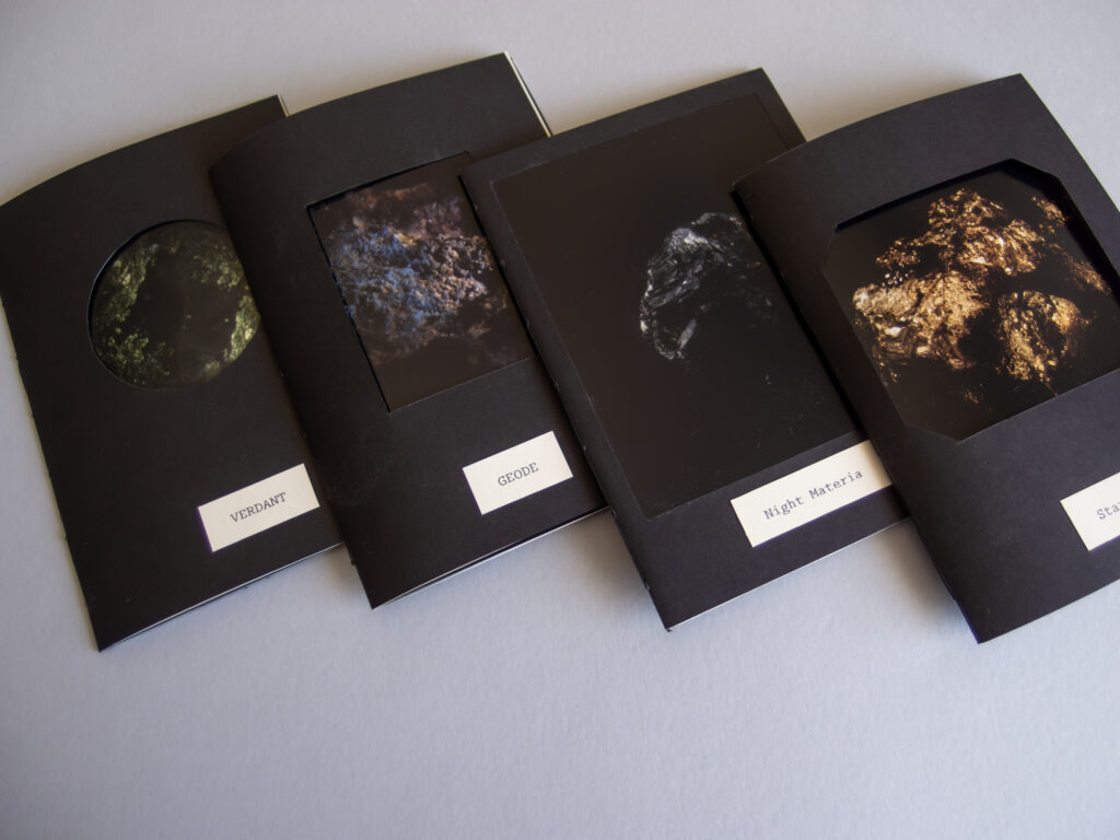 Zinen VERDANT, GEODE, Night Materia och Star Stone.